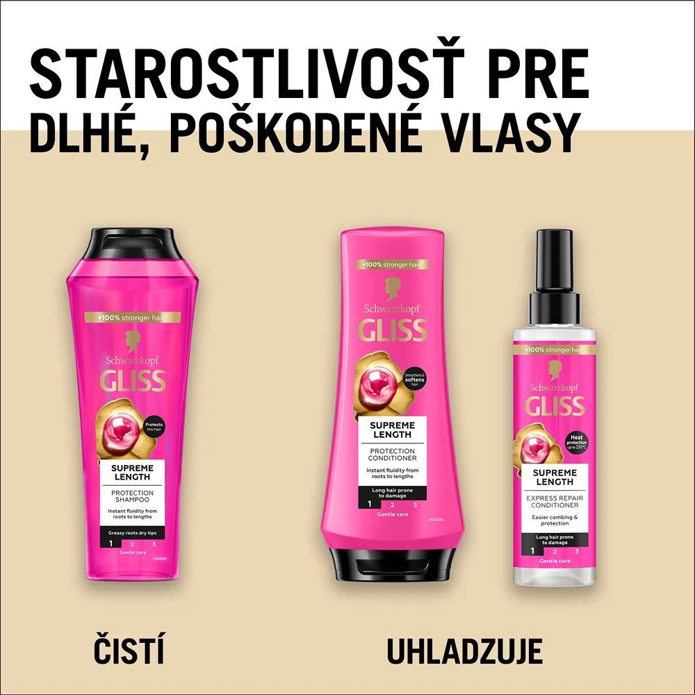 Schwarzkopf Gliss kondicionér v spreji Supreme Length 1×200 ml, kondicionér