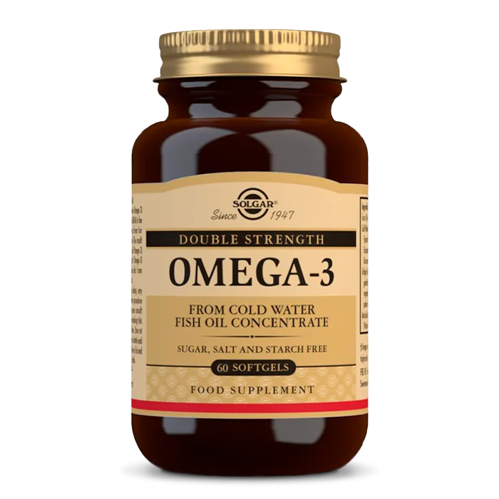 Solgar Omega-3 Double Strength Rybí olej zo studenovodných rýb 60 toboliek 1×60 tbl, výživový doplnok