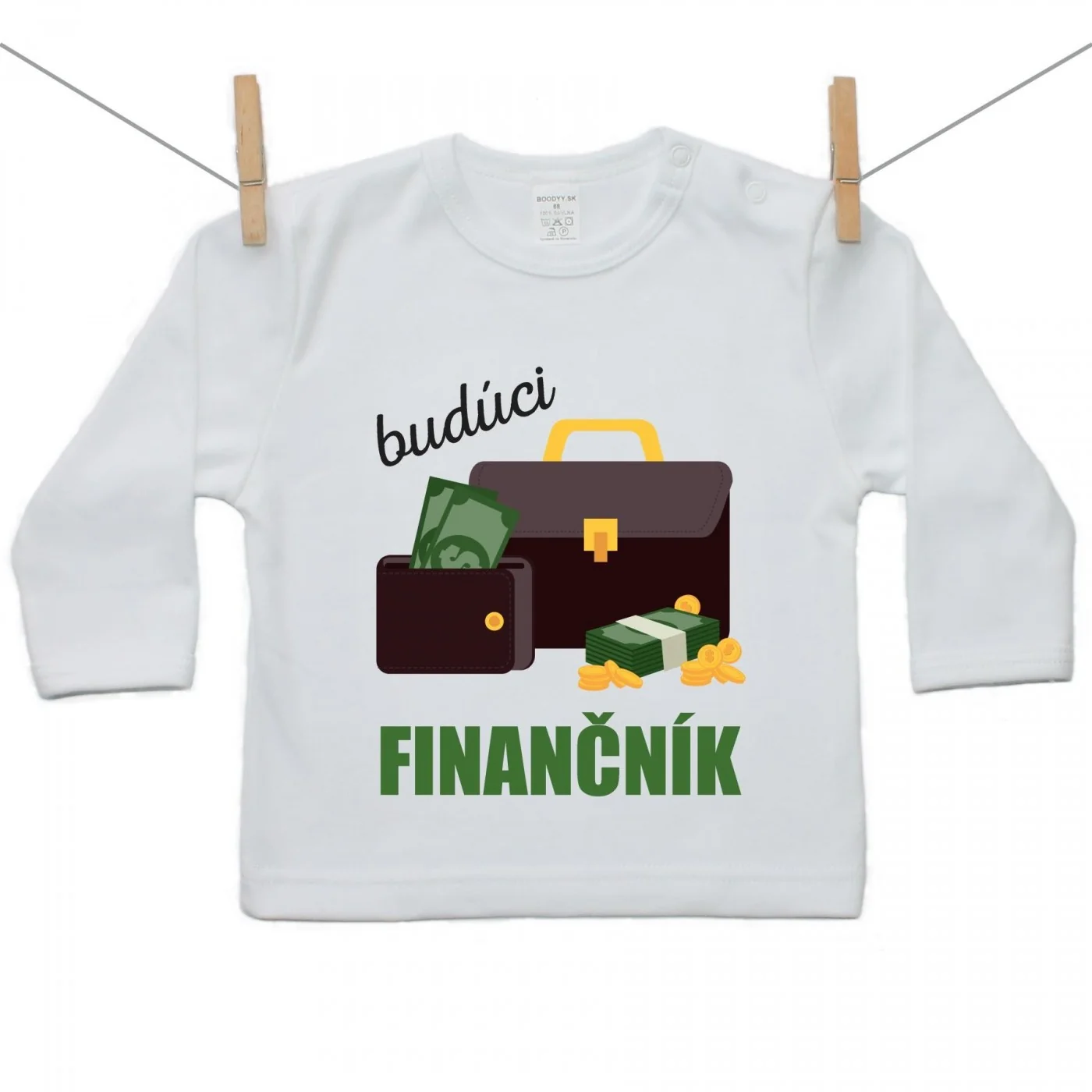 Boodyy Tričko s dlhým rukávom Budúci finančník Veľkosť: 92