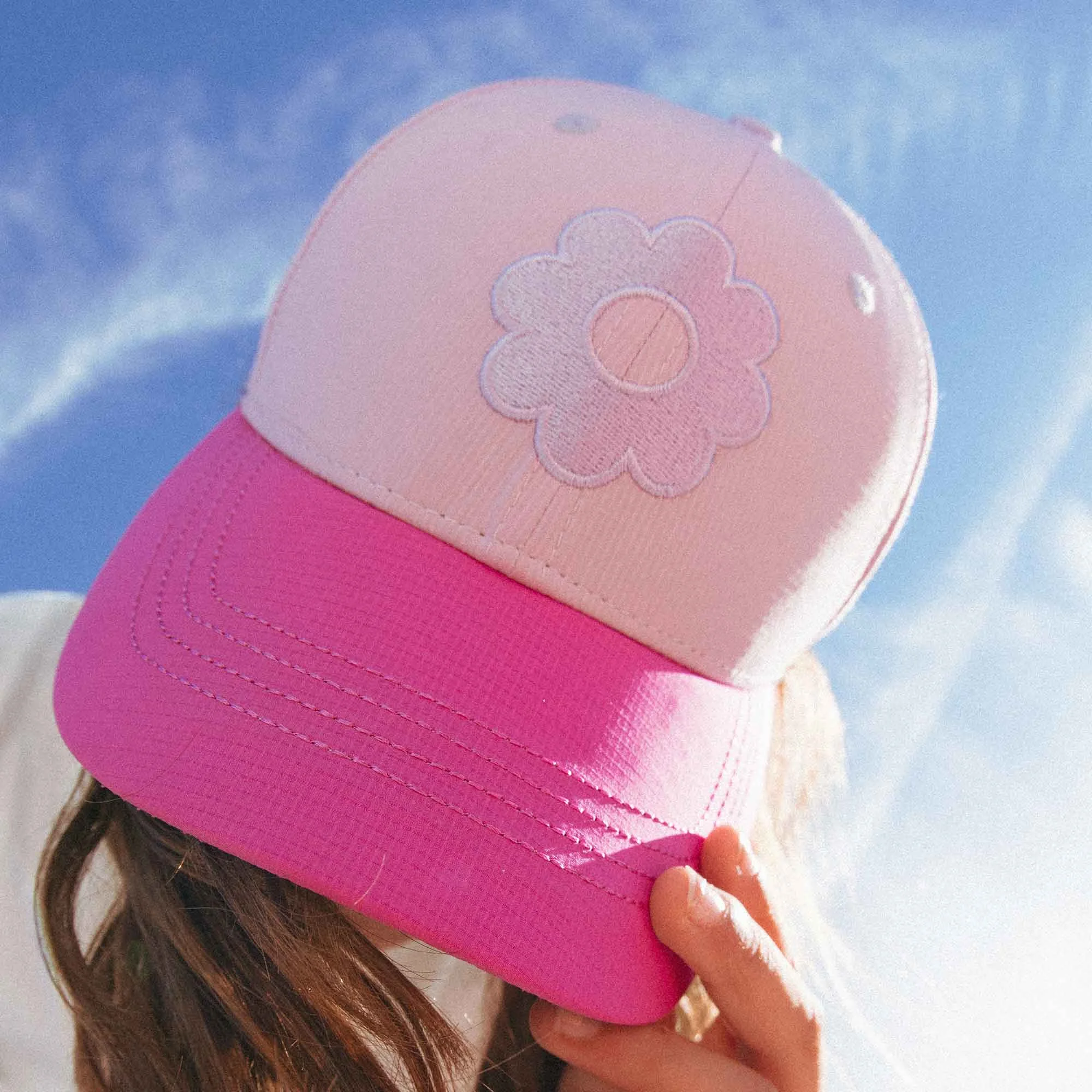 KiETLA ICONIK Baseball šiltovka s UV ochranou - Pink Flower 53 - 55 cm