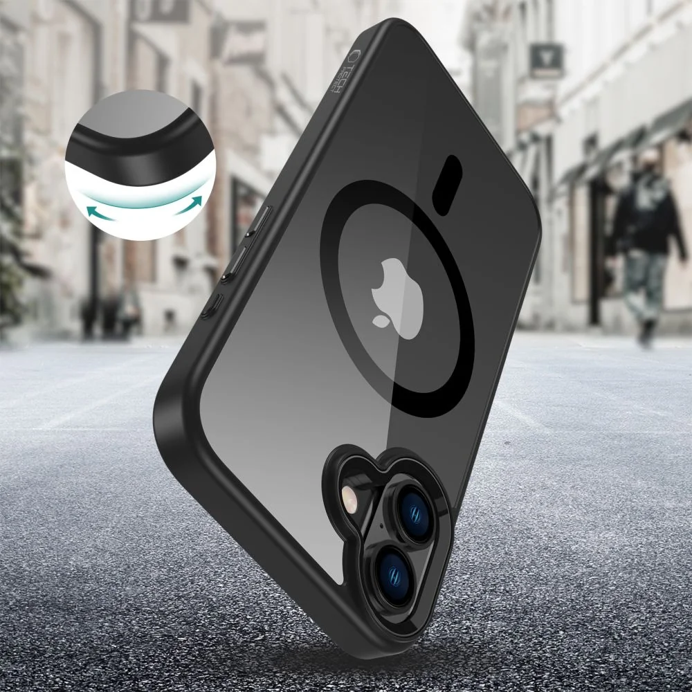 Tech-Protect Magmat MagSafe kryt na iPhone 16 Plus, čierny/priesvitný