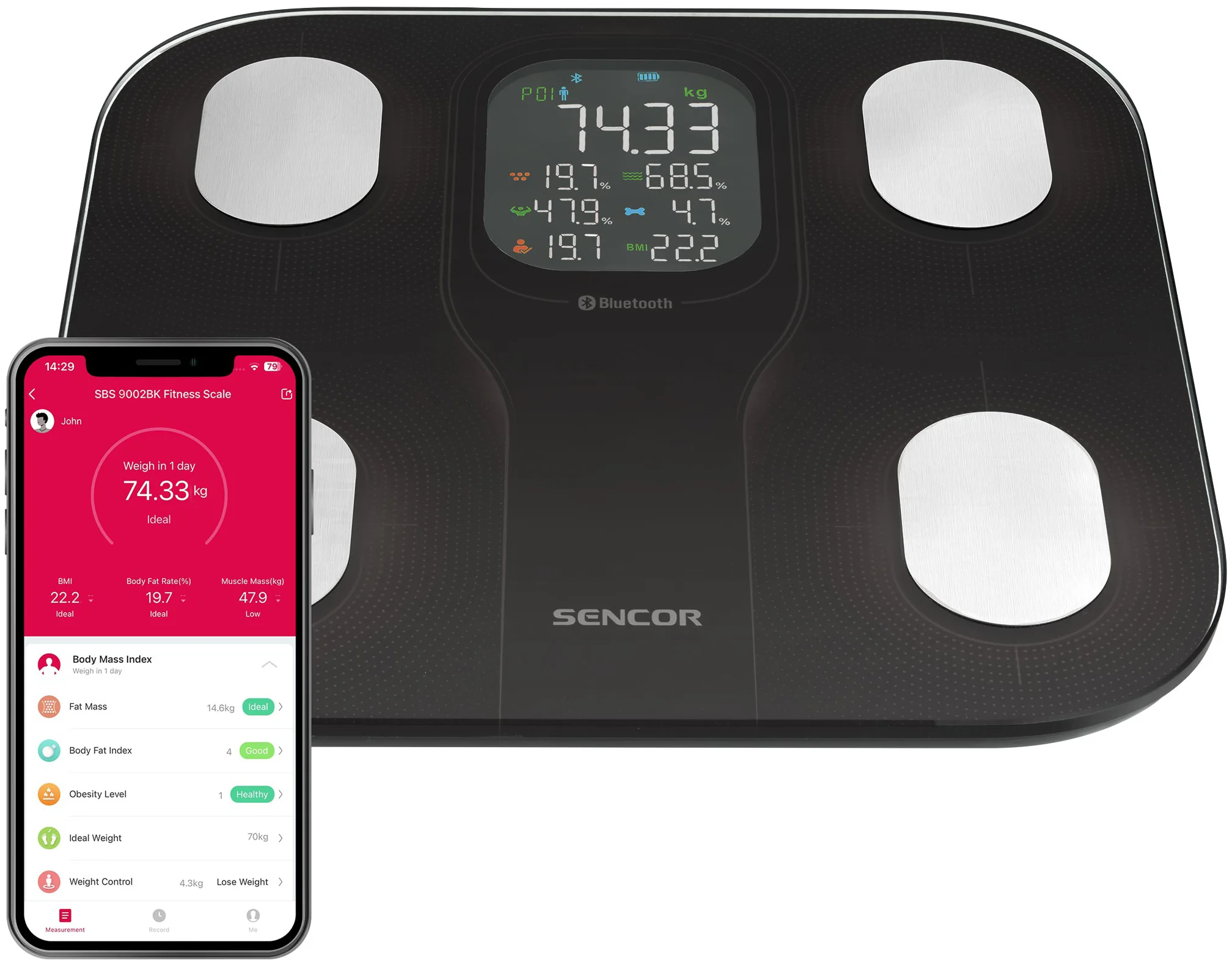 SENCOR SBS 9002BK Osobná váha 1 ks