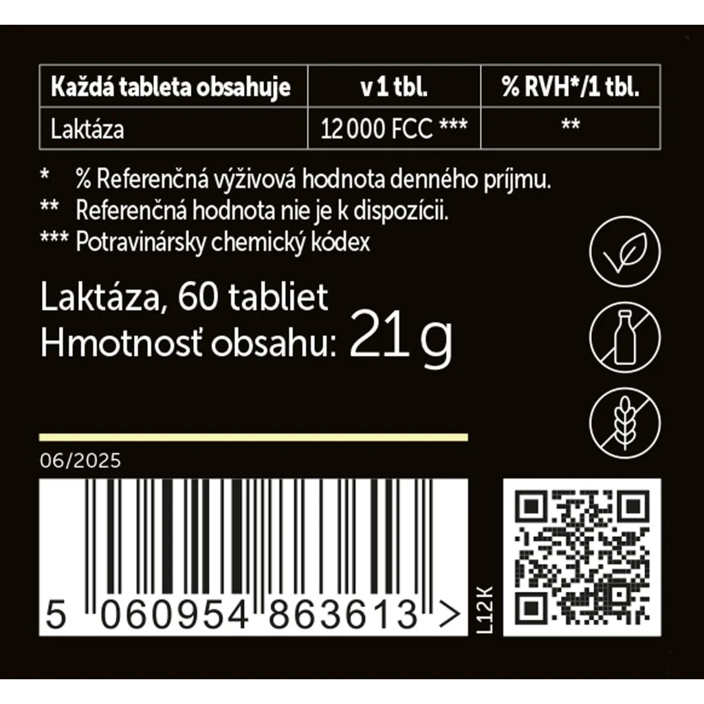 Silwer Laktáza 12 000 60 tabliet v minifľaštičke. Na trávenie laktózy.