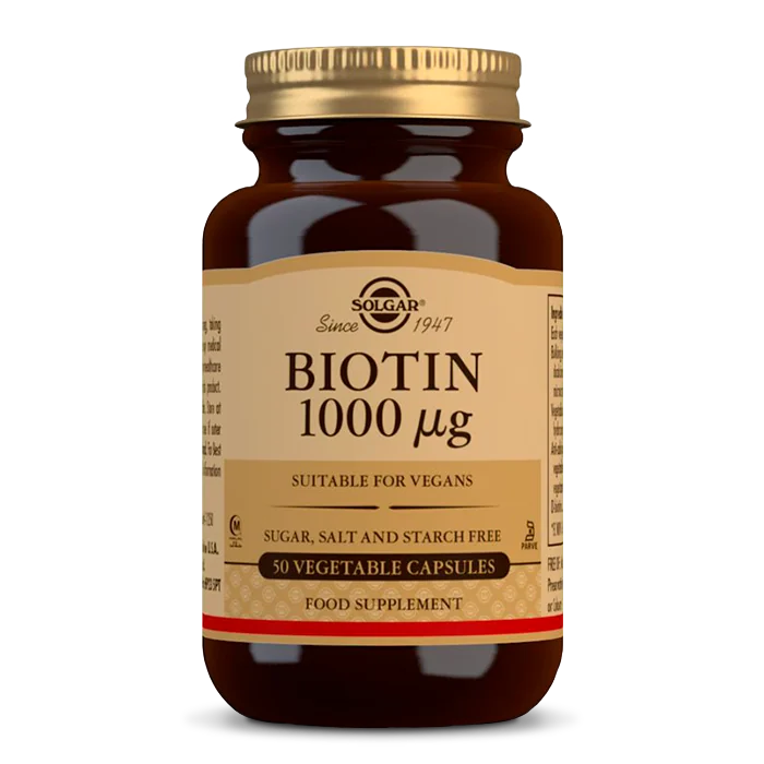 Solgar Biotin 1000 μg Pre vlasy a pokožku 50 kapsúl 1×50 cps, výživový doplnok