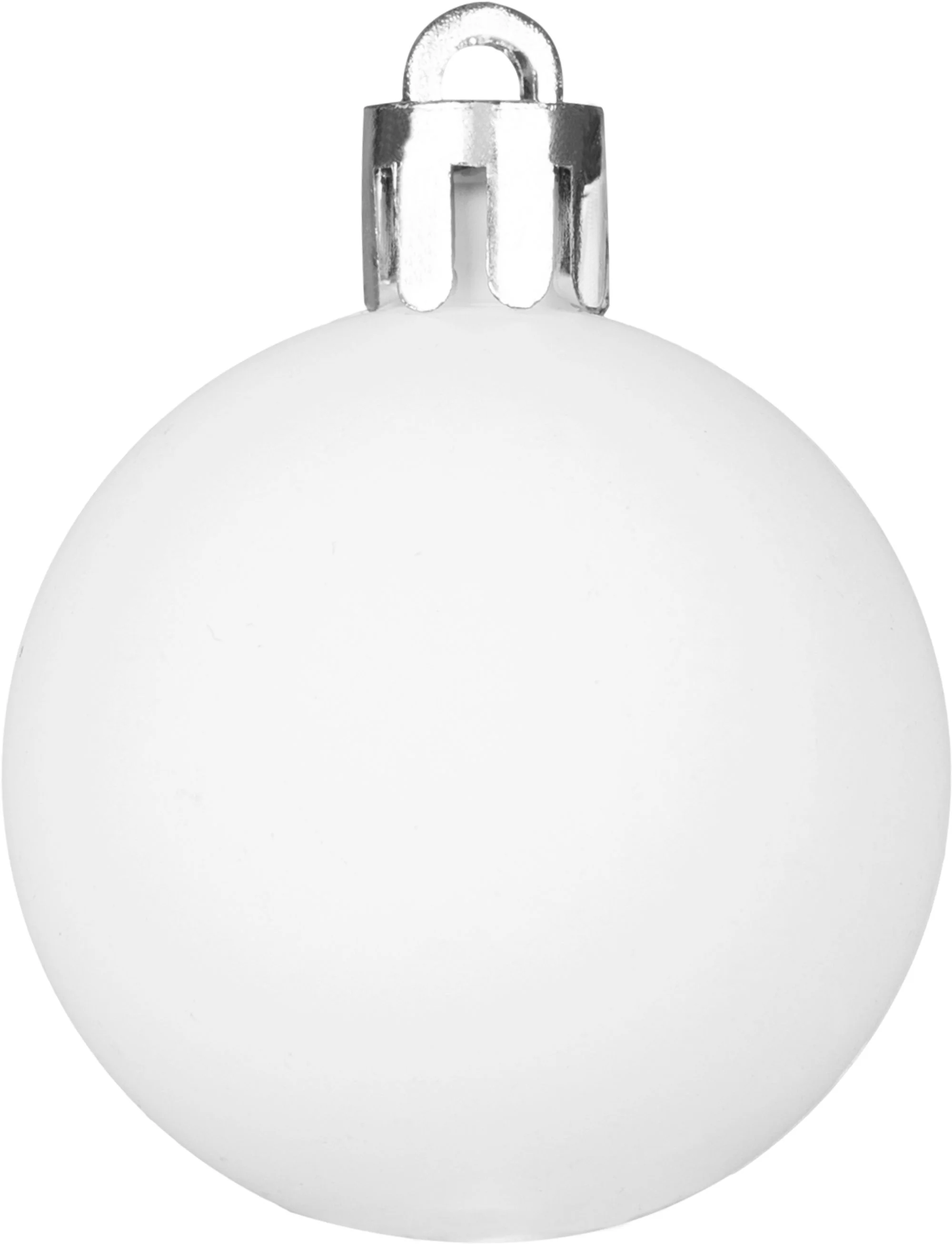 MagicHome sada vianočných gúľ a ozdôb, 50 ks 4-5 cm, biele, hviezda, girlanda, šiška, na vianočný stromček