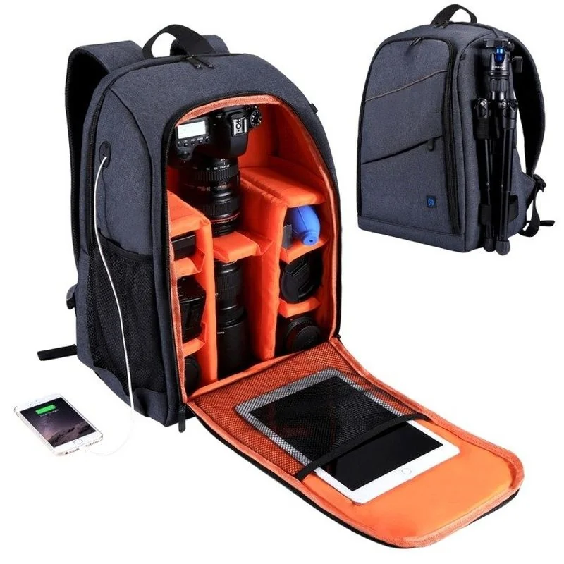 PULUZ Camera Bag batoh na fotoaparát a príslušenstvo, šedý