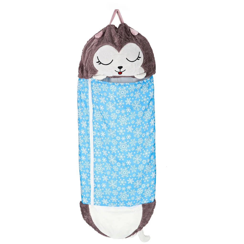 Detský turistický spacák 2v1 125×50 cm – modrý