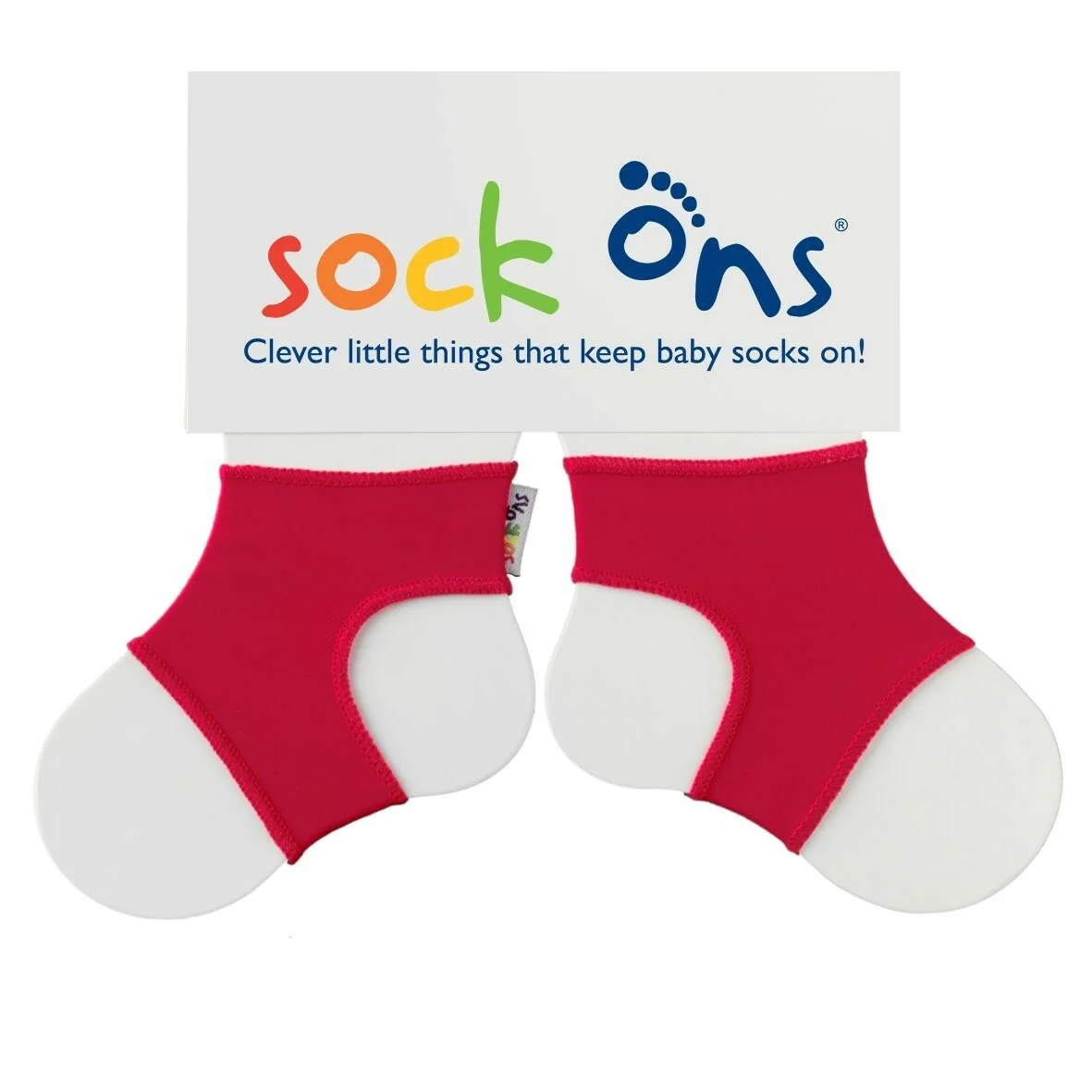 Plod Ons Sock Ons návleky na detské ponožky Bright Red 0–6 mesiacov