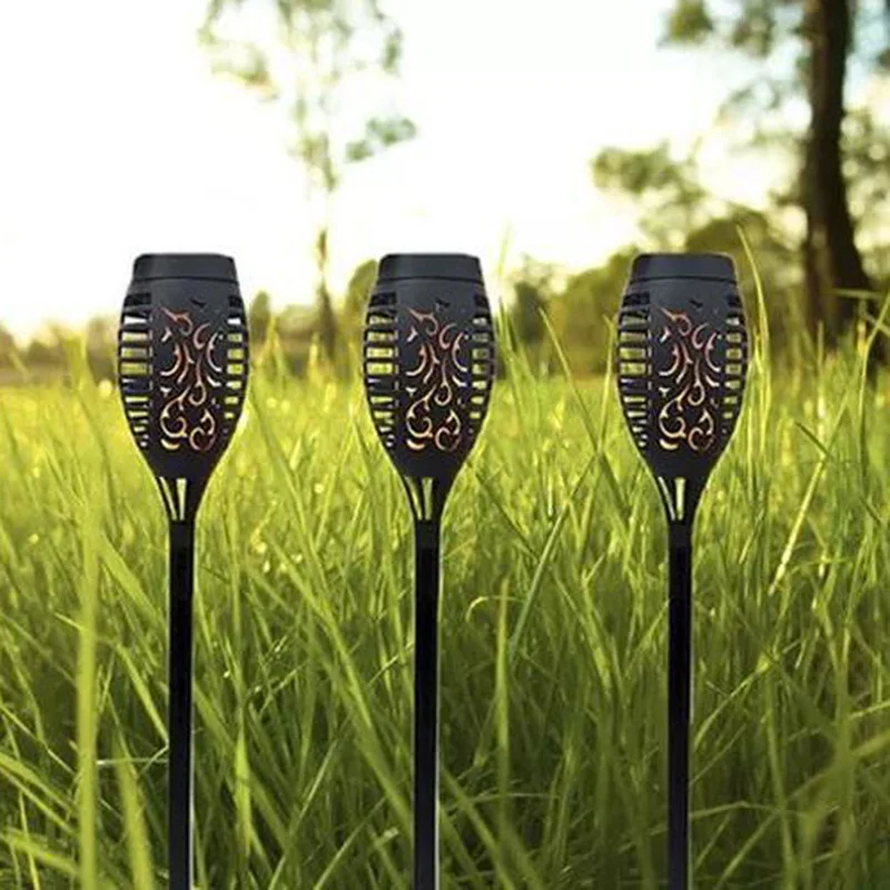 MG Garden Torch solárna lampa 4ks, čierna