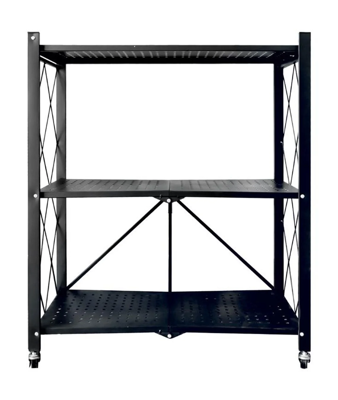 Strend Pro kovový regál Racks RAW3T, 1 ks 3 police, 0870x720x340 mm, max. 50 kg/polica, prenosný, na kolieskach