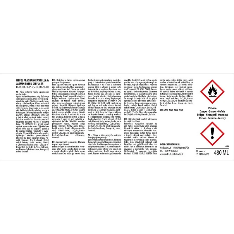 Fragrance Waves tyčinkový difúzor 480ml vôňa Vanilla & Jasmine
