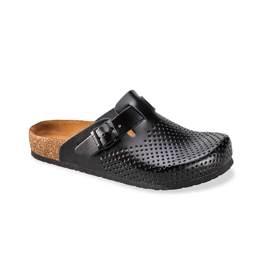 Leon 4700 Pánske celokožené korkové vsuvky 45 - 28,5 cm, čierna, 2,5 cm