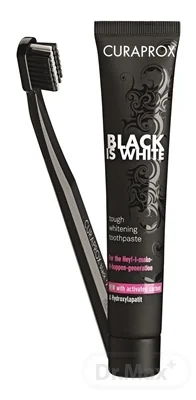 CURAPROX Black is White + CS 5460 1×1 set, 90 ml bieliaca zubná pasta + zubná kefka CS 5460