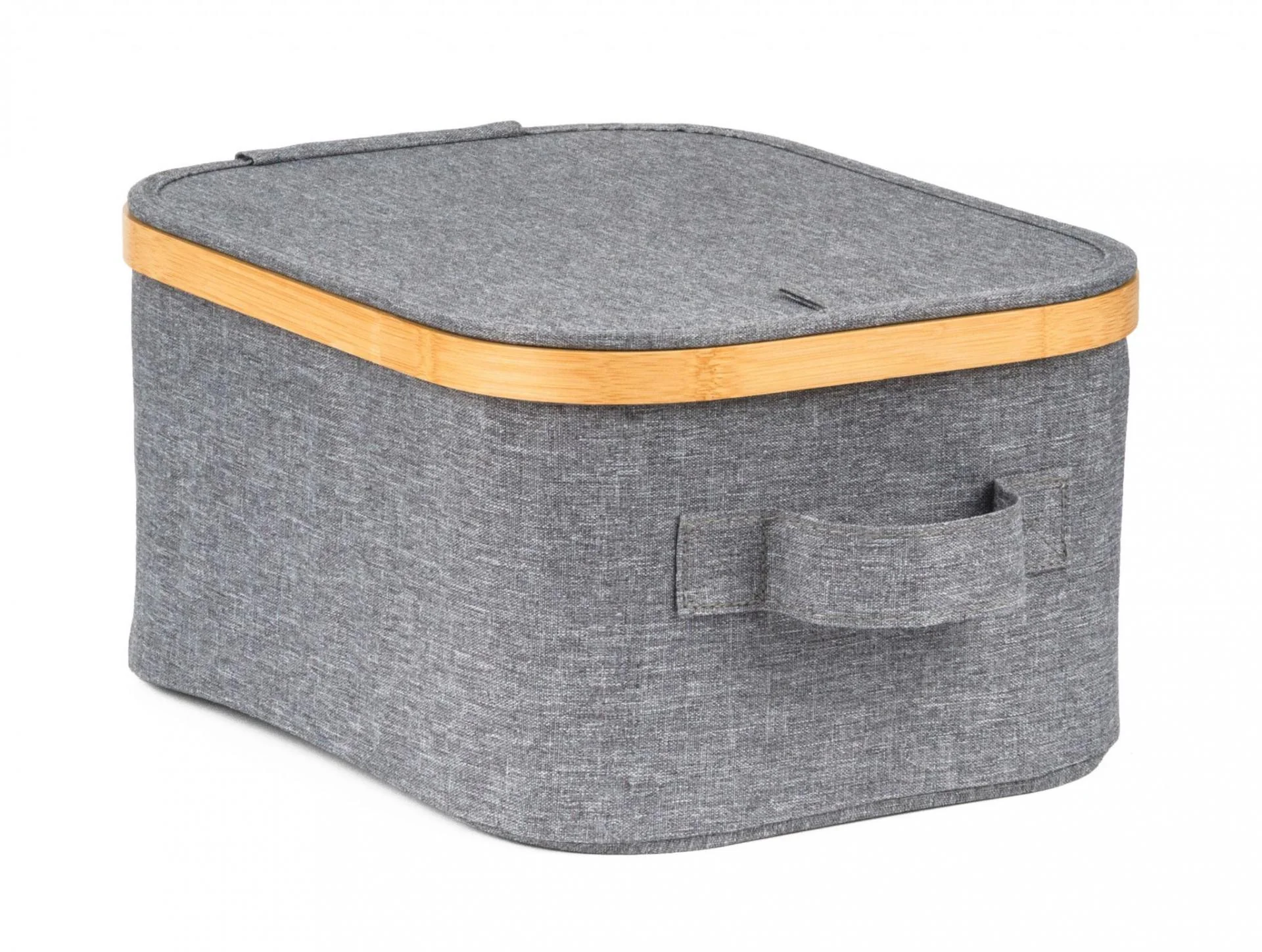 Úložný box G21 24 x 30 x 15 cm, bambusový s vekom, sivý UBG21BAM003-2G