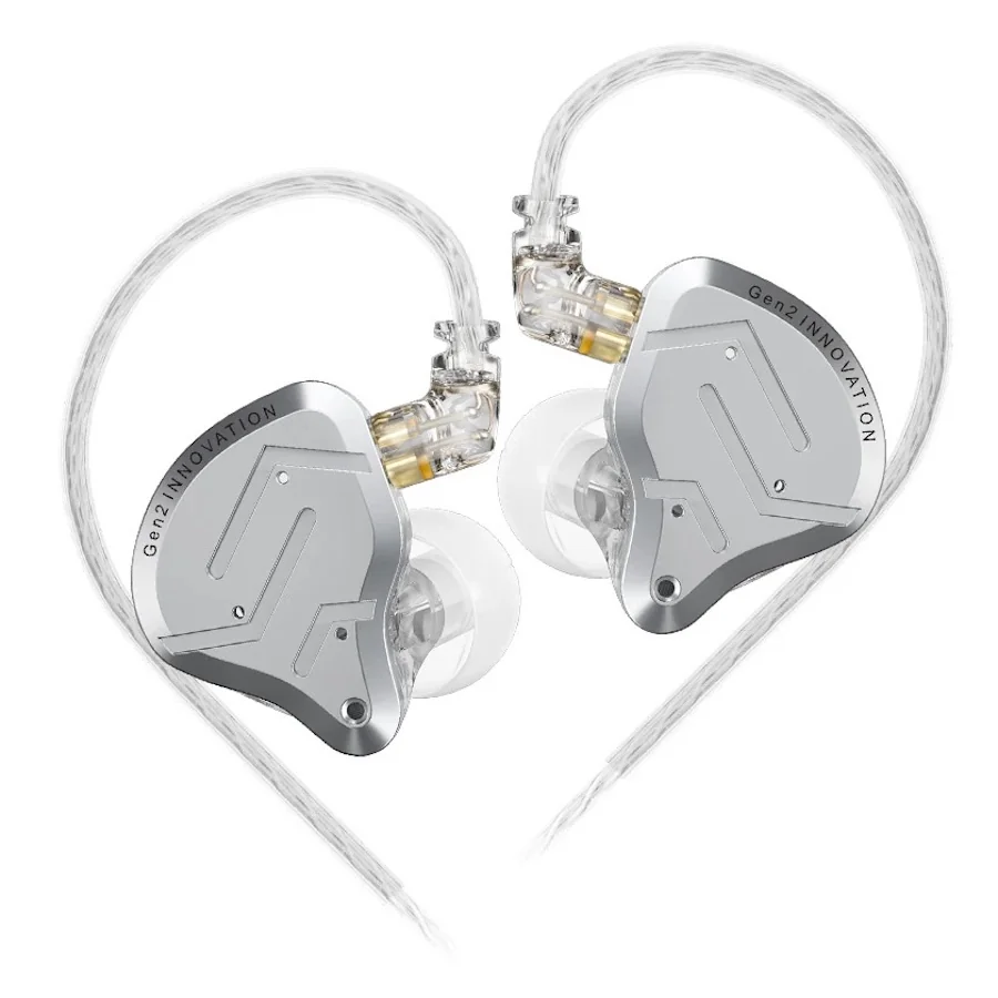 KZ ZSN PRO 2 hybridné HiFi slúchadlá do uší, strieborné