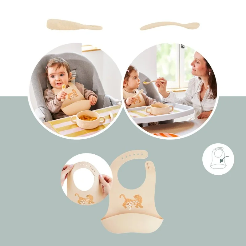 Babymoov silikónová jedálenská súprava Baby First MEAL SET Mini Roar