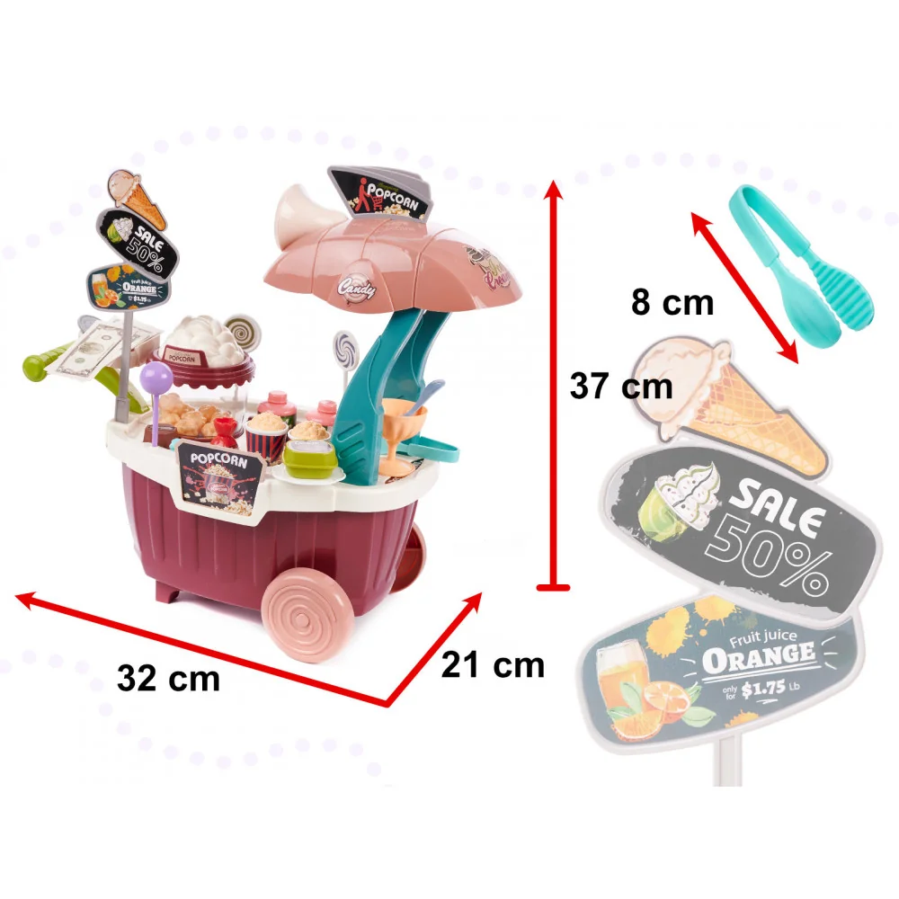 Pop corn vozík na baterky-