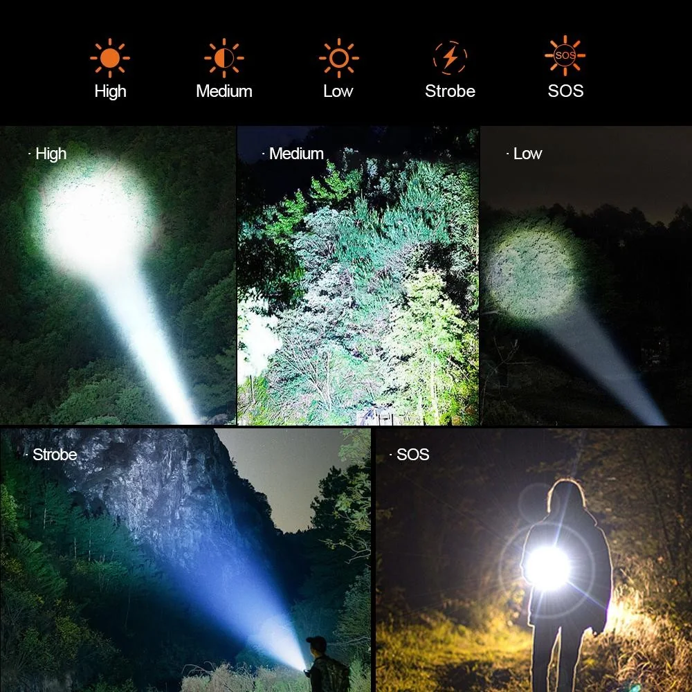 LED taktická baterka 20W zelená 1 ks