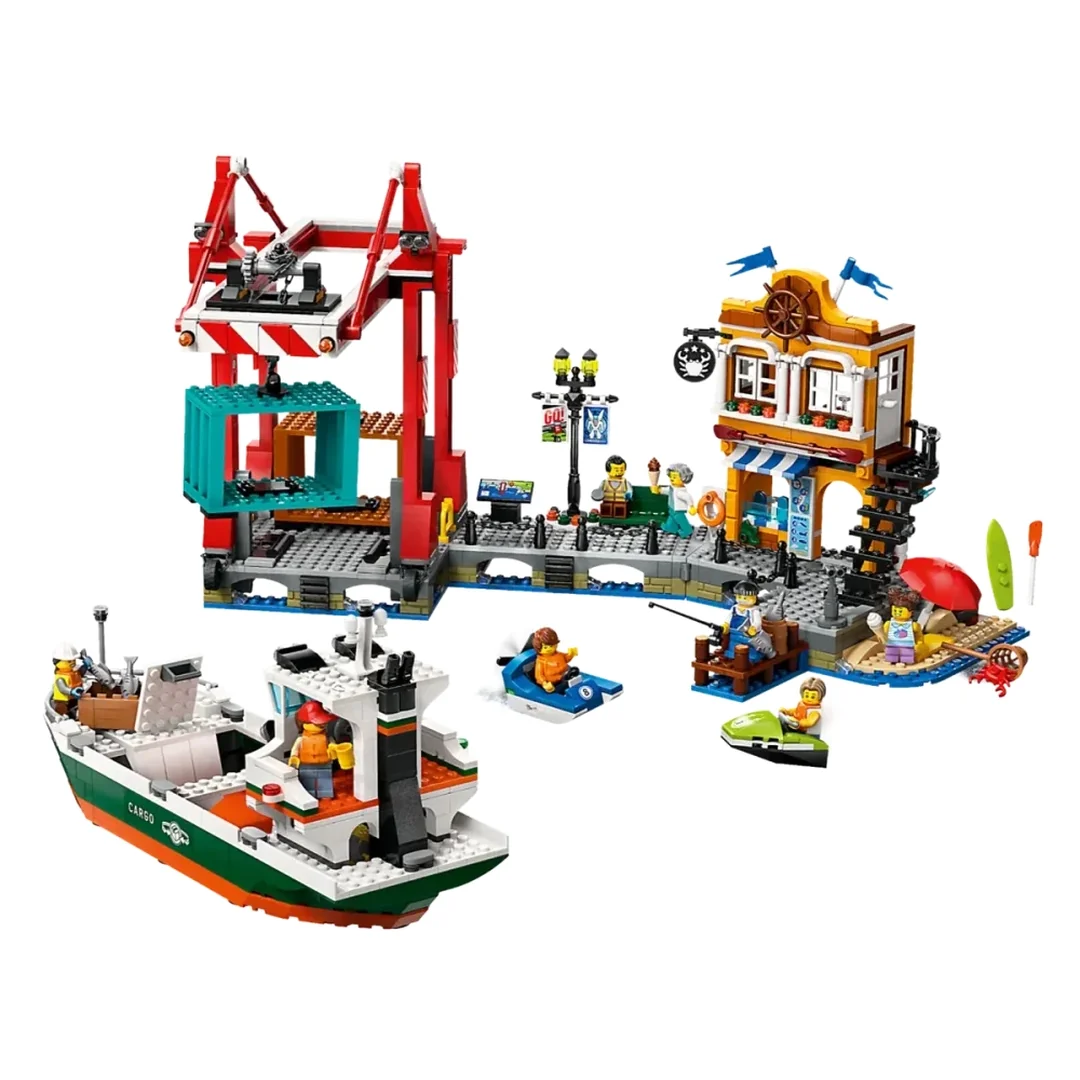 LEGO® City 60422 Prístav s nákladnou loďou
