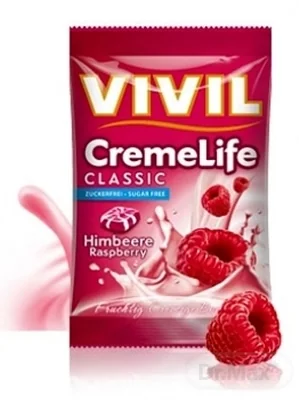 VIVIL BONBONS CREME LIFE CLASSIC 1×110 g, drops s malinovo-smotanovou príchuťou, bez cukru
