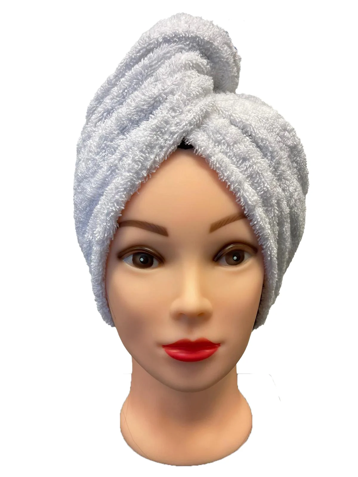 Rýchloschnúci froté turban na vlasy, biely