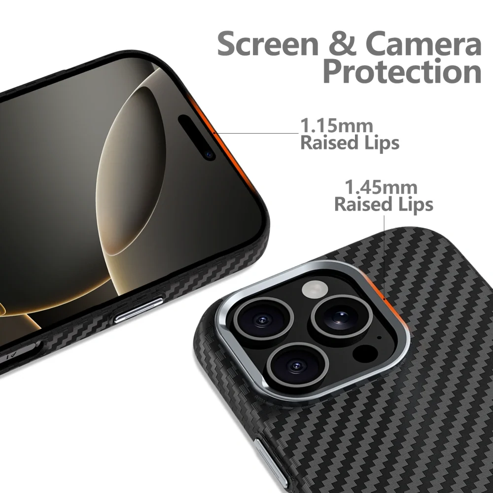 Tech-Protect Ion Carbon MagSafe kryt na iPhone 16 Pro Max, čierny/strieborný eborný