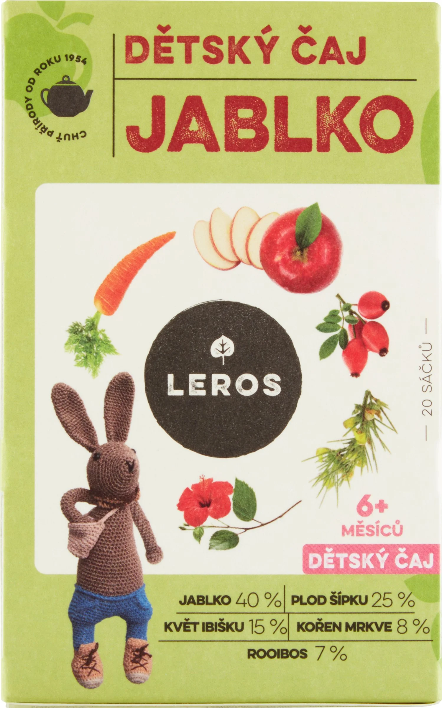 LEROS Detský čaj - jablko 20×2 g, čaj