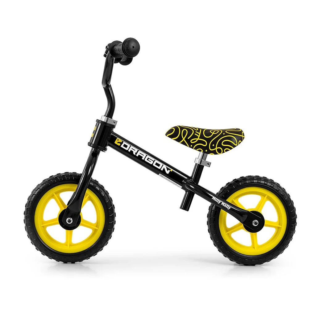 Detský balančný bicykel Milly Mally Dragon black , 20C58423