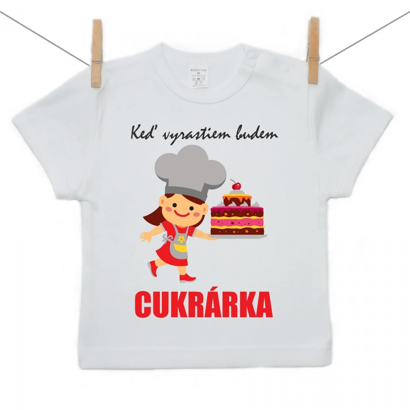 Boodyy Tričko s krátkym rukávom Keď vyrastiem budem cukrárka Veľkosť: 80