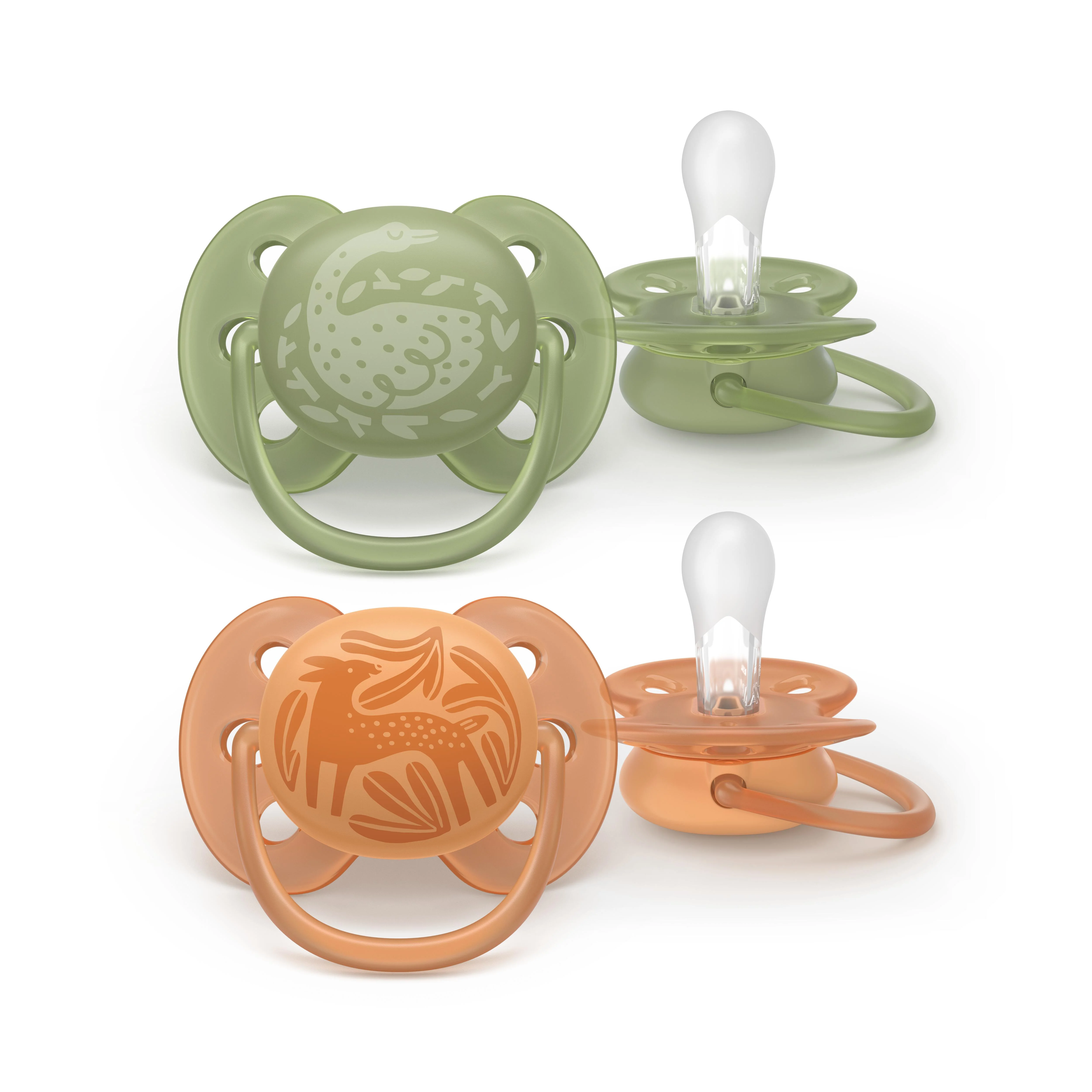 Philips AVENT - Cumlík Ultrasoft s obrázkom SCF093/06, 18 m+, neutral 2 ks