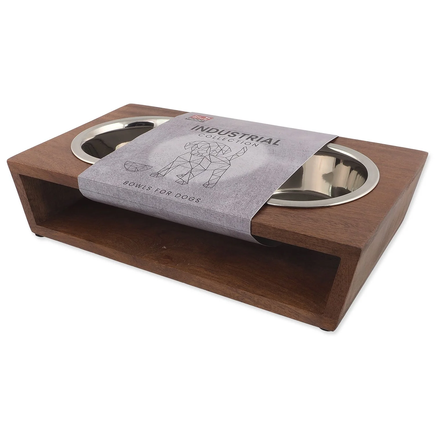 Misky nerez s dreveným stojančekom 2x400ml 2x400ml