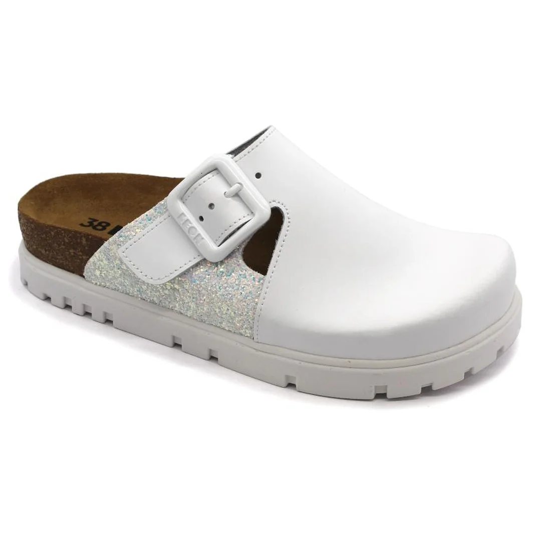6005 Dámska zdravotná korková obuv uzavretá 36 - 23,5cm, biela, 3,5 cm