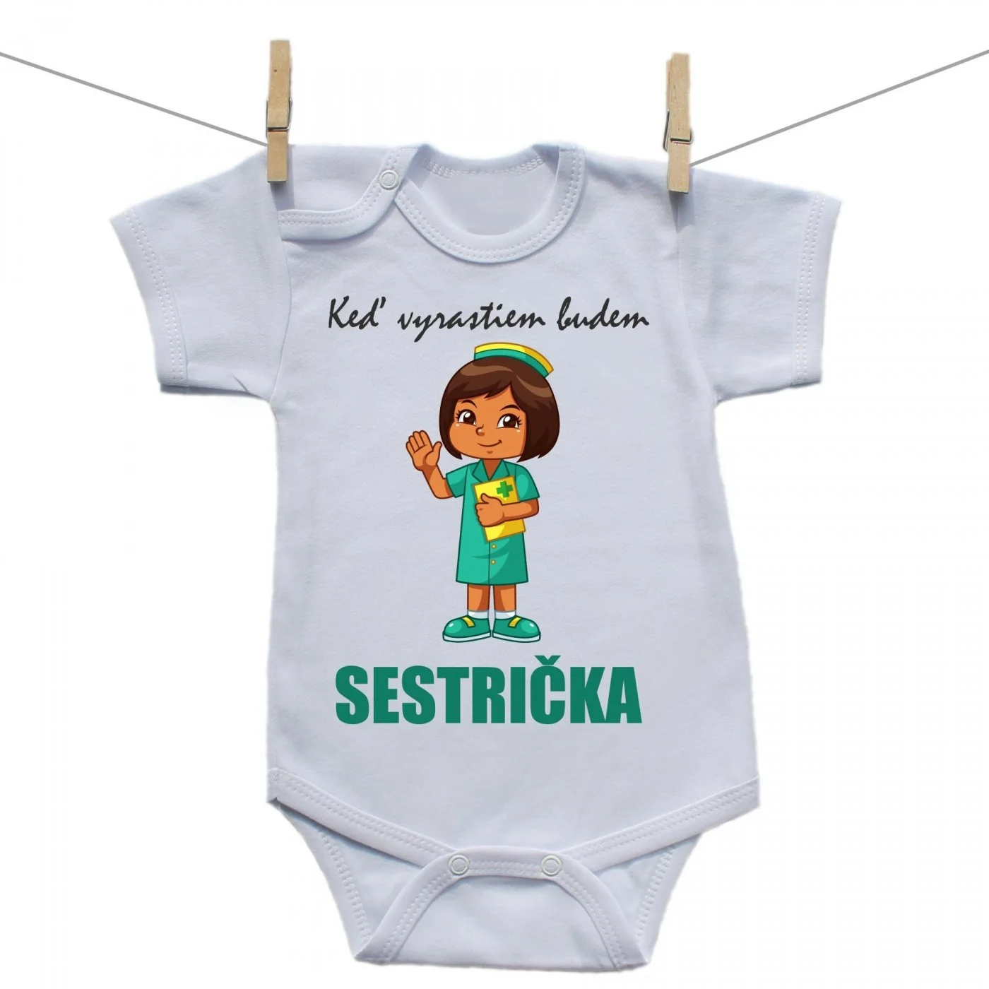 Boodyy Body s krátkym rukávom Keď vyrastiem budem sestrička Veľkosť: 92