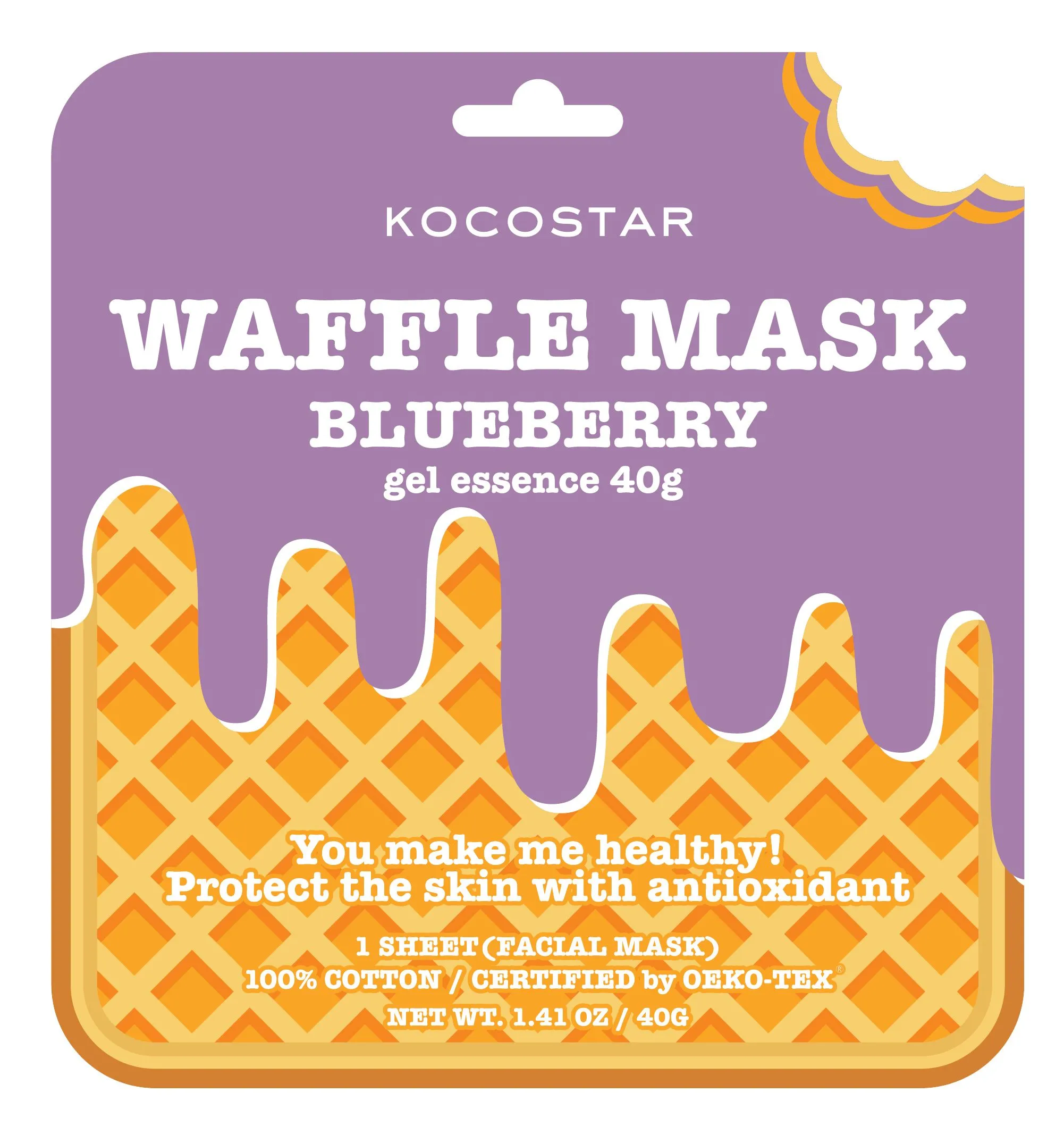 Kocostar Waffle Mask Blueberry 40 g / 1 sheet