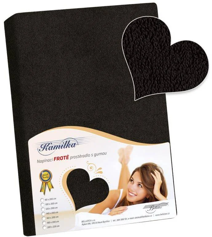 Froté prestieradlo 120x200 048 čierna K10 1×1 ks, posteľná plachta
