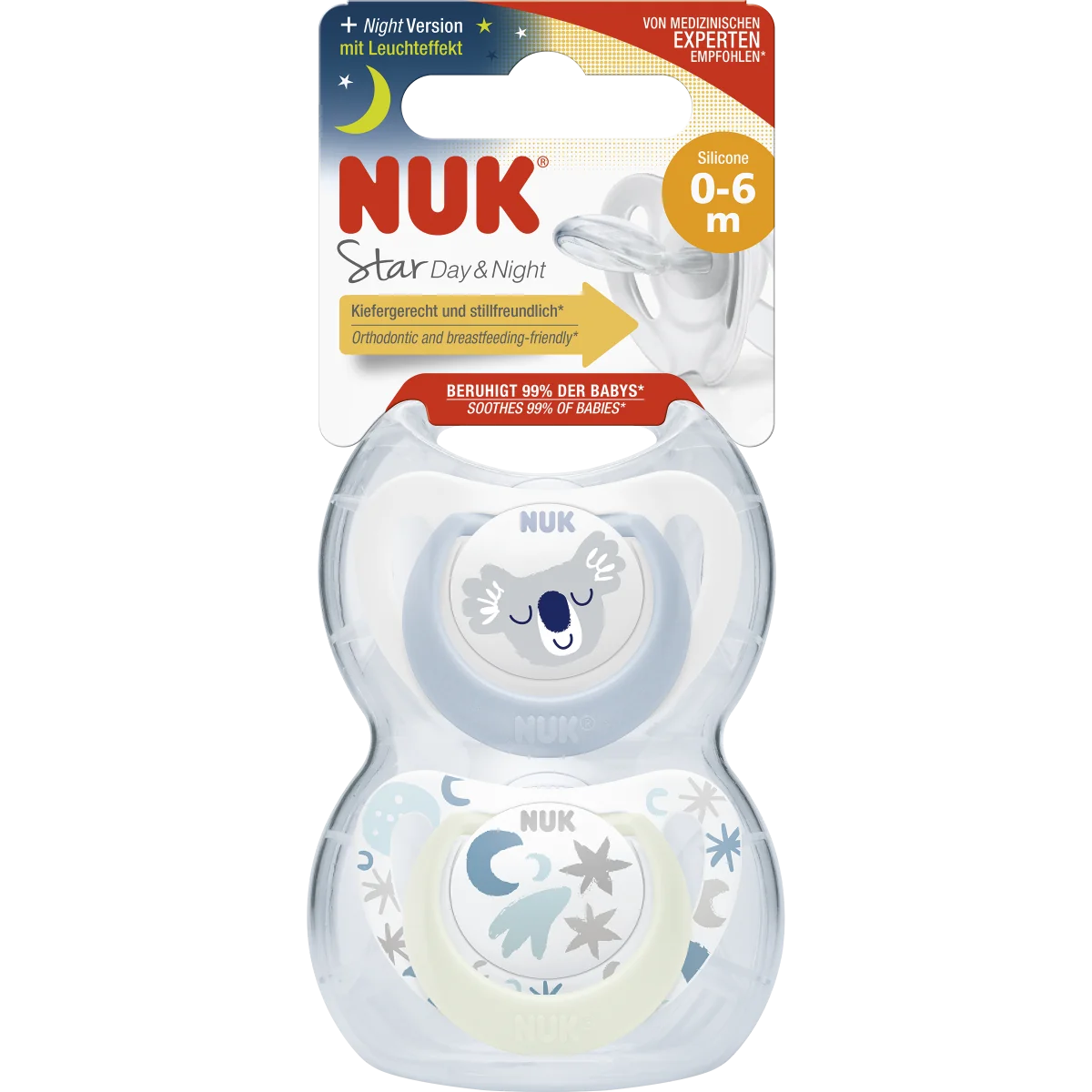 NUK CUMLIK STAR DEN & NOC 0-6M 2KS 1×2 ks, cumlík 0-6m