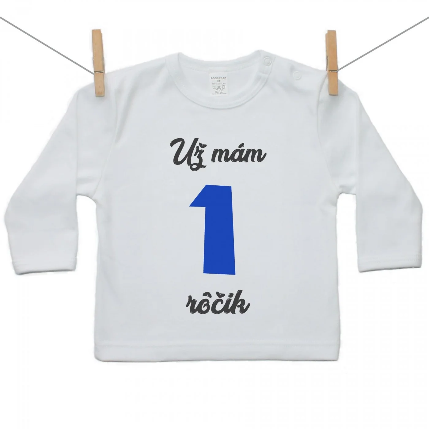 Boodyy Tričko s dlhým rukávom Už mám 1 rôčik Chlapec Veľkosť: 128