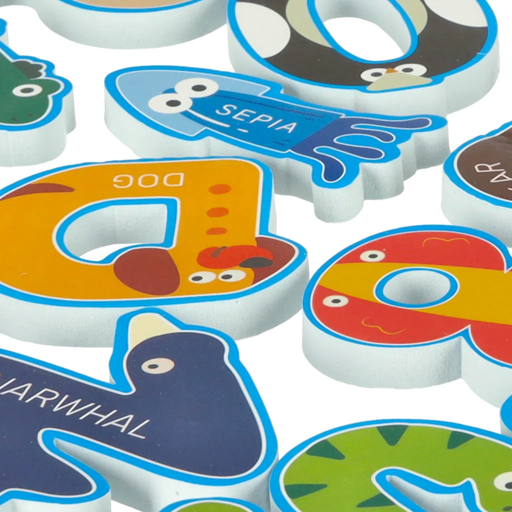 Penové puzzle do kúpeľa – Abeceda a čísla + sieťka