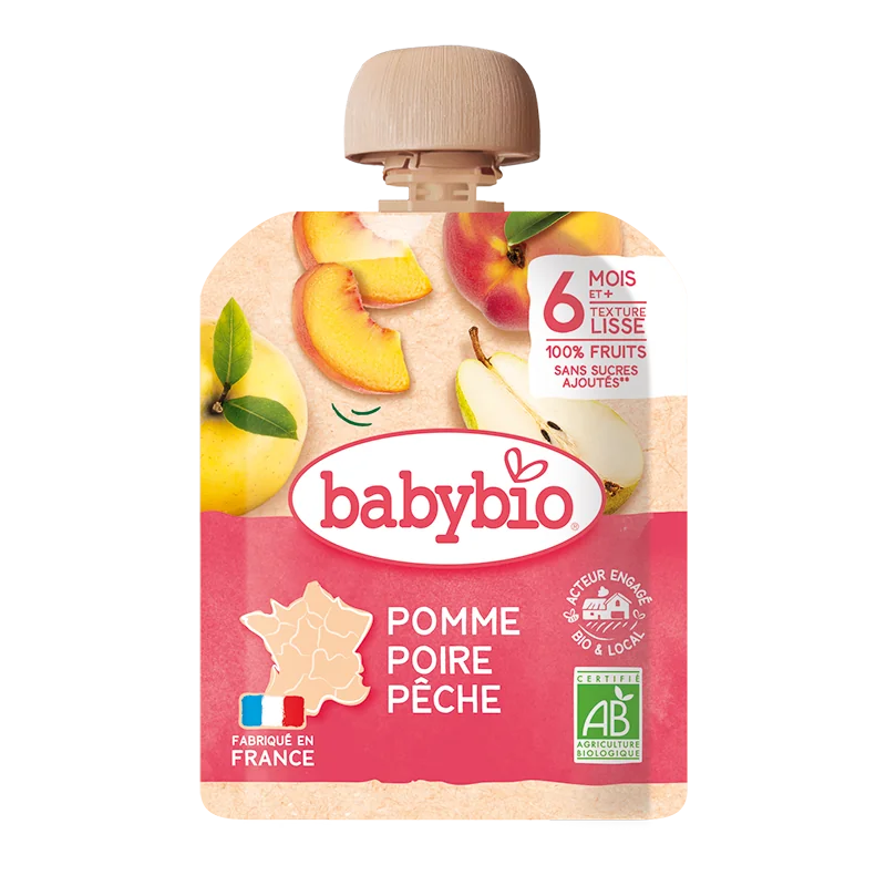 BABYBIO kapsička jablko hruška broskyňa 90 g