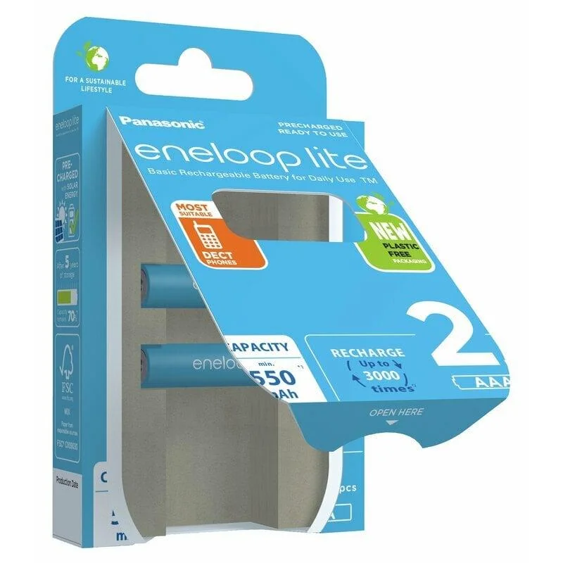 Panasonic EKO Eneloop Lite nabíjateľné batérie AAA 550mAh 2ks (BK-4LCCE/2BE)