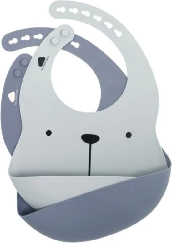 THE COTTON CLOUD Set silikónových podbradníkov Lili Indigo/ Sky 1×1 set, silikónové podbradníky