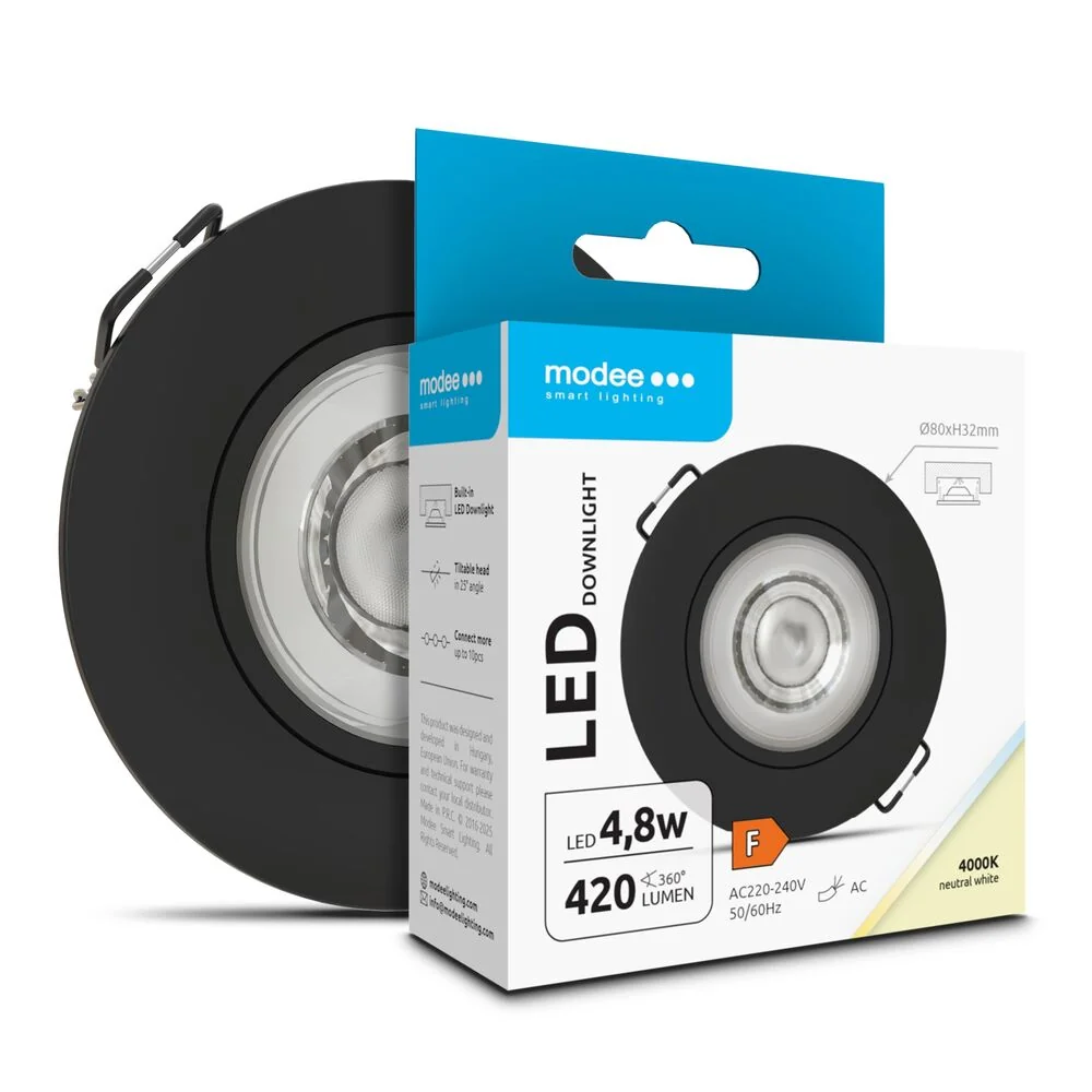 Modee LED bodové svetlo podhľadové 4,8W čierne 420 lumenov