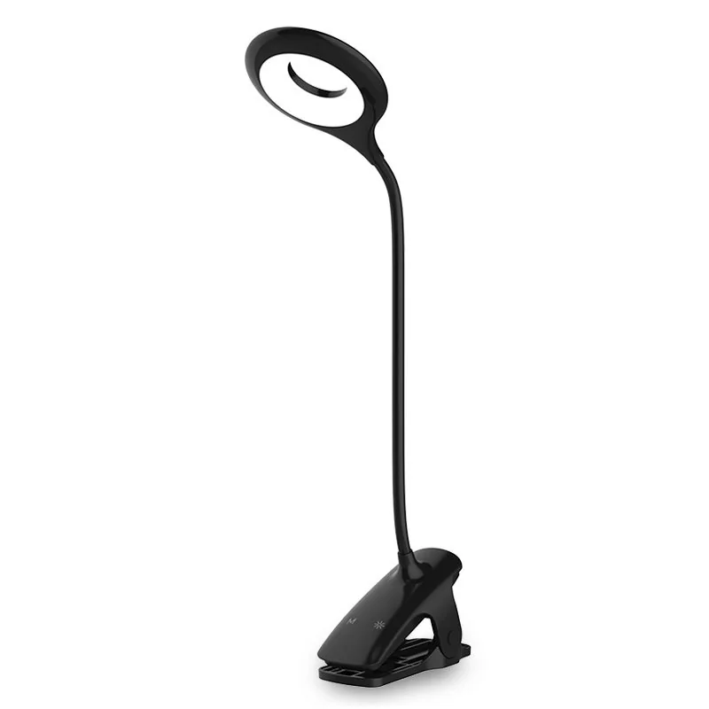 MG Reading LED lampa s klipom + kábel USB-C, čierna 