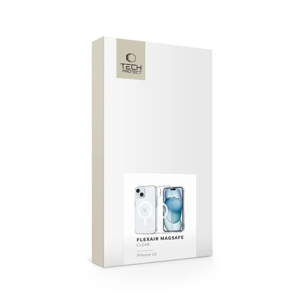 Tech-Protect FlexAir MagSafe kryt na iPhone 15, priesvitný