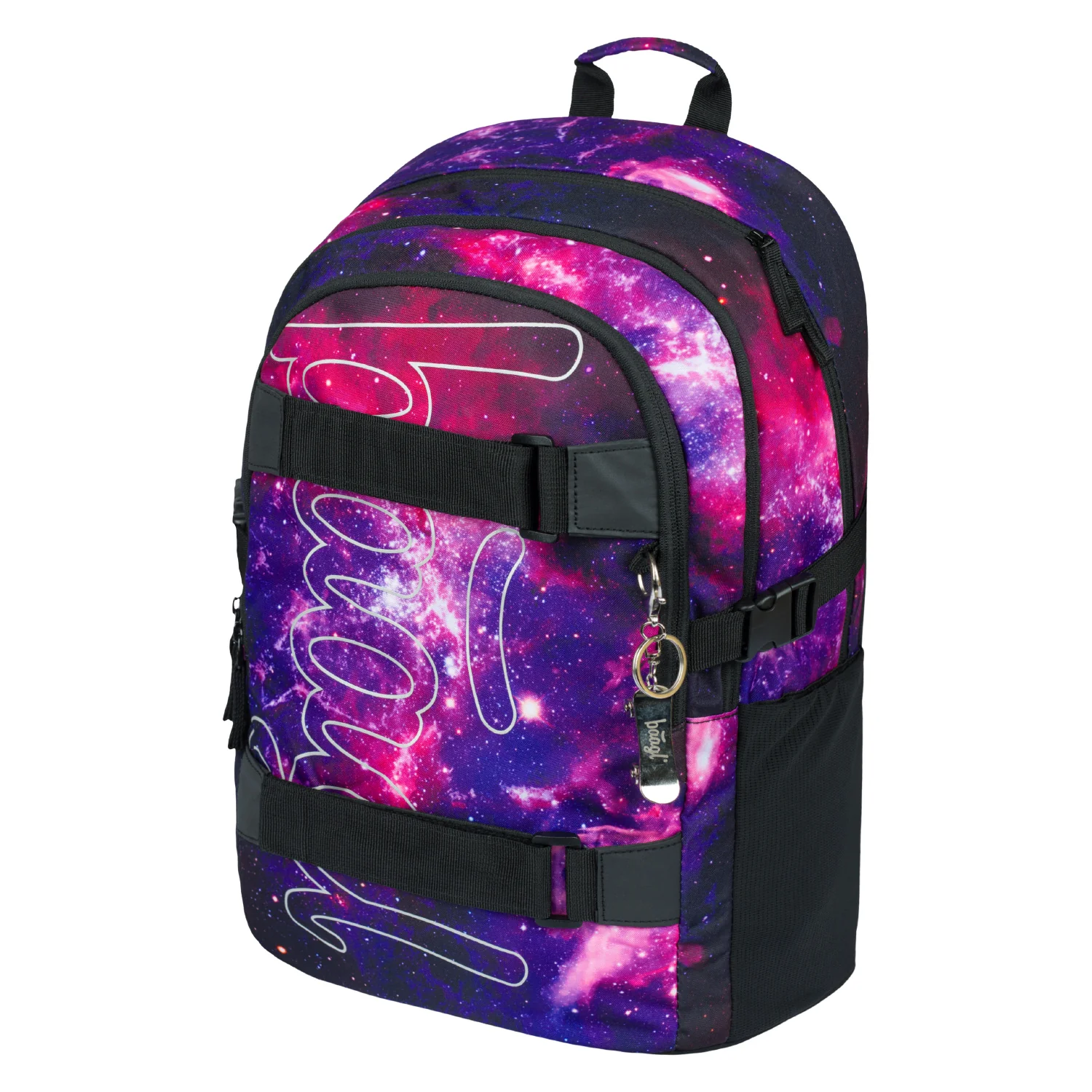 Baagl Dievčenský školský batoh Skate Galaxy fialovo-ružový modro-čierny