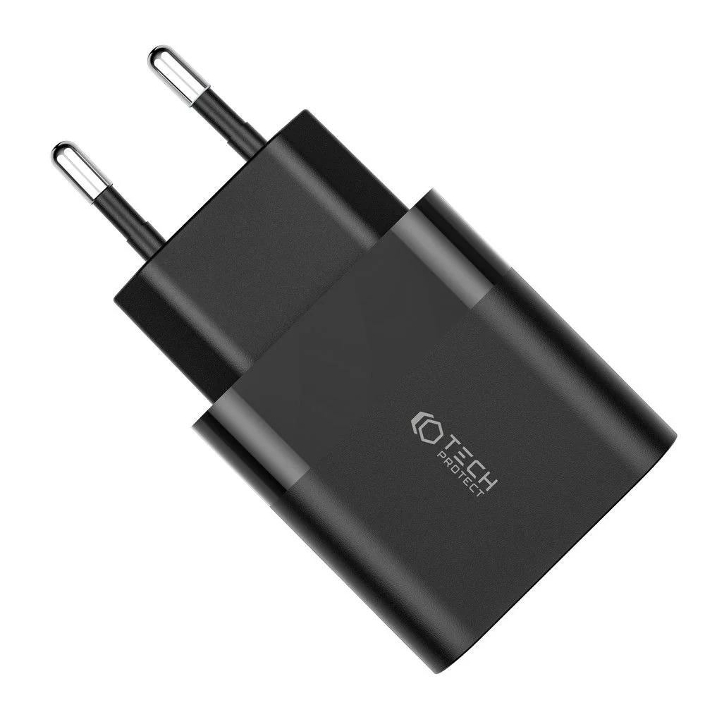 Tech-Protect C30W sieťová nabíjačka USB / USB-C 30W PD QC, čierna