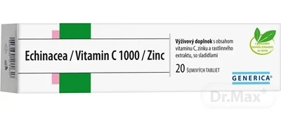 GENERICA Echinacea/Vitamin C 1000/Zinc 1×20 tbl, výživový doplnok