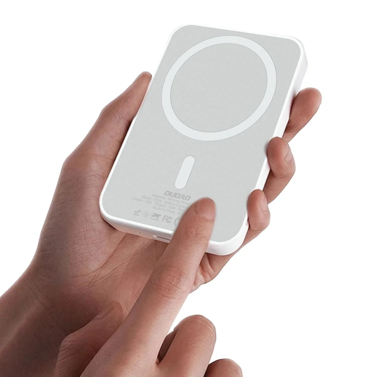 Dudao K26 MagSafe Power Bank 10000mAh USB / USB-C 20W, biely