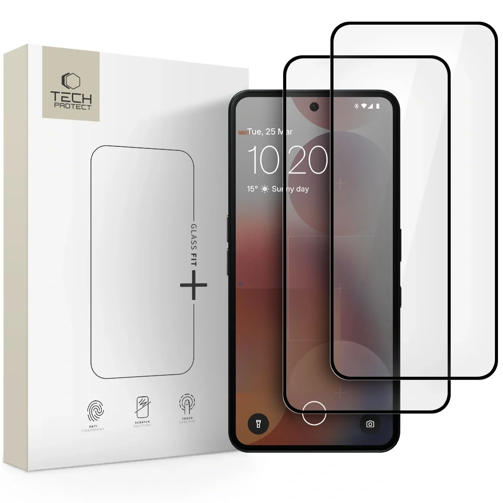 Tech-Protect Glass Fit 2x ochranné sklo na Nothing Phone 3A / 3A Pro, čierne čierne