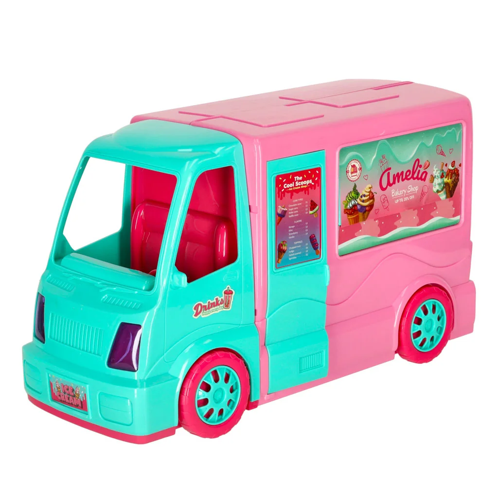 Autíčko pre bábiky Food Truck a kemp – 21 dielna sada